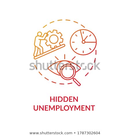 ストックフォト: Hidden Unemployment Red Gradient Concept Icon