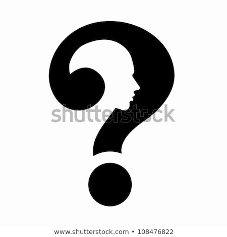 Сток-фото: Male Head Silhouette With Question Mark