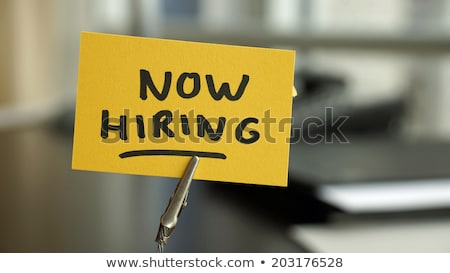 Foto stock: Now Hiring - Blank Advertising On A Blackboard