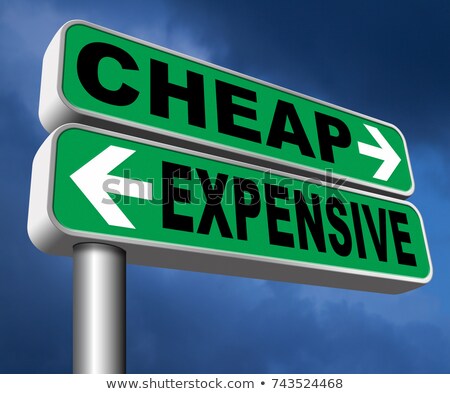 Stock foto: Cheap Or Expensive Opposite Signs