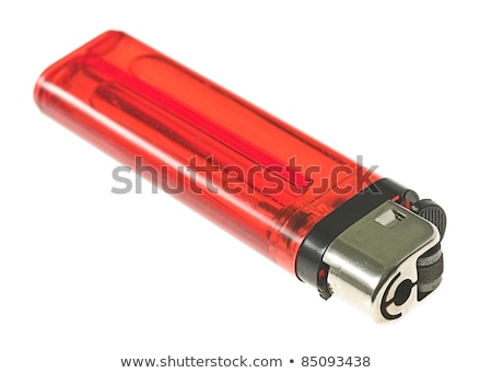 Foto stock: Metal Lighter On White Background Black Color