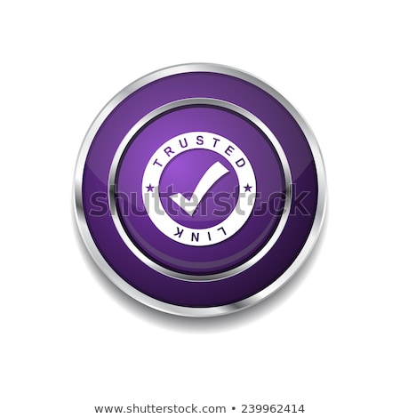 ストックフォト: Trusted Link Purple Vector Icon Button