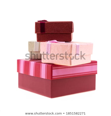 Foto stock: Happy Woman Holding Giftbox Isolated On The White