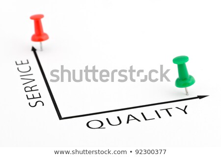 Zdjęcia stock: Service Quality Chart With Green Pin