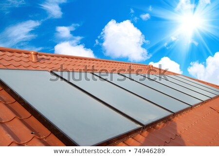 Stockfoto: Solar Panels Geliosystem On The House Roof