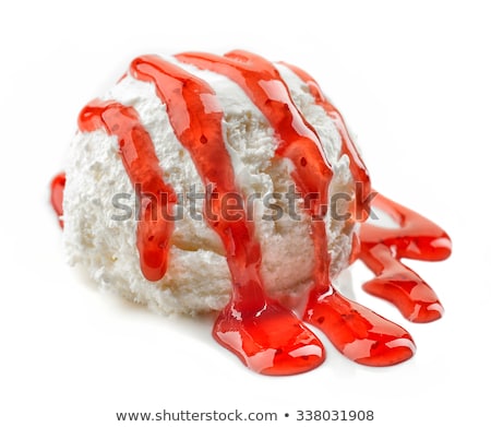 Stockfoto: Ice Cream With Strawberry Puree