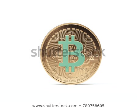 Stockfoto: Golden Bitcoin With Emerald 3d Rendering