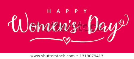 Stok fotoğraf: Best Wishes 8 March Womens Day Postcard With Eight