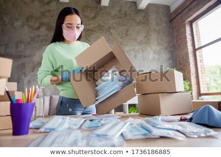 Stock photo: Girl Big Lady Sewing Shop