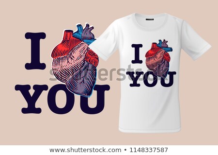 Stock photo: I Love You Print On T Shirts Sweatshirts And Souvenirs Cases For Mobile Phones Vector Illustrati