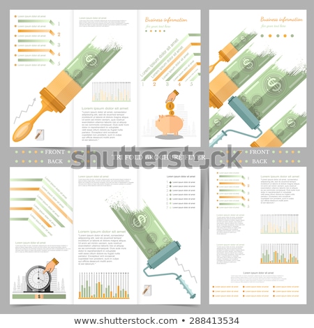 Foto stock: Two Fold Brochure Icon Flat Style Vector Illustration
