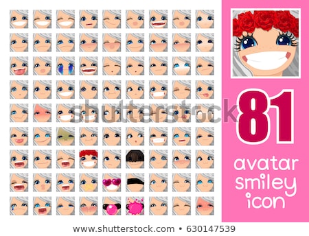 Stockfoto: Vector Set 81 Avatars For Girl