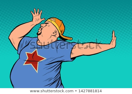 Foto stock: Fat Man Gesture No Shame