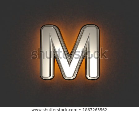 Foto stock: Yellow Outlined Font Letter M 3d