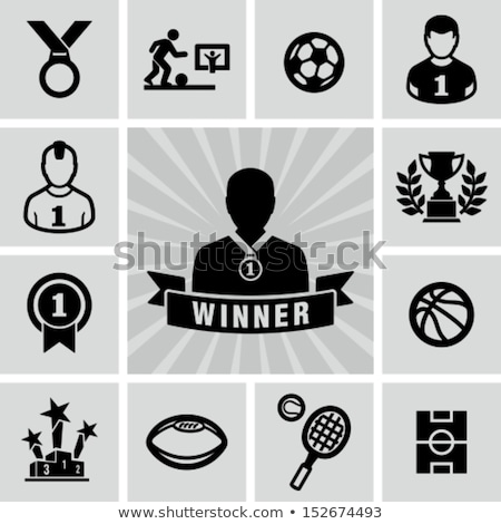 Stockfoto: Podium Winner Trophy Sport Equipment And Balls