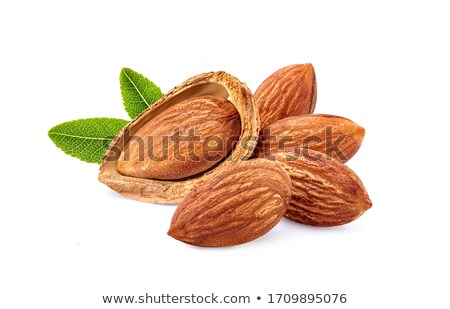 Stock fotó: Raw Almonds On White Background