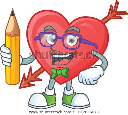 Сток-фото: Geek Cupid Holding Bow And Heart
