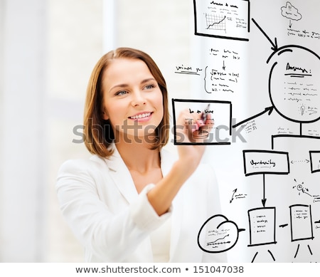 Foto stock: Woman Drawing Chart