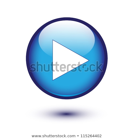 Сток-фото: Play Icon Glossy Blue Reflected Square Button