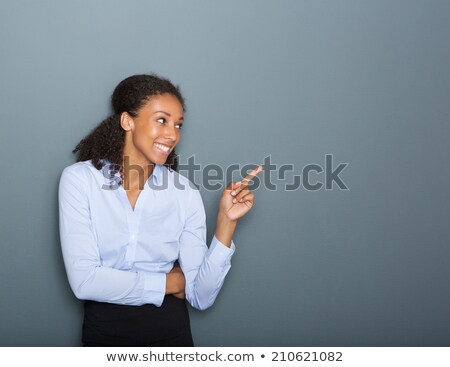 Stock fotó: Beautiful Business Woman Showing Copy Space