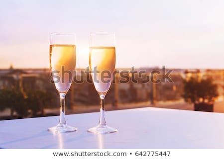 Stock photo: Close Up Of Champagne And Glasses At Restaurant