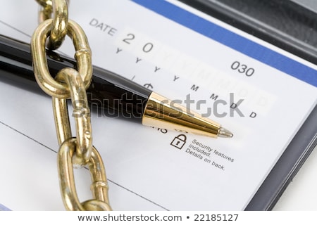 Stock photo: Checkbook And Lock