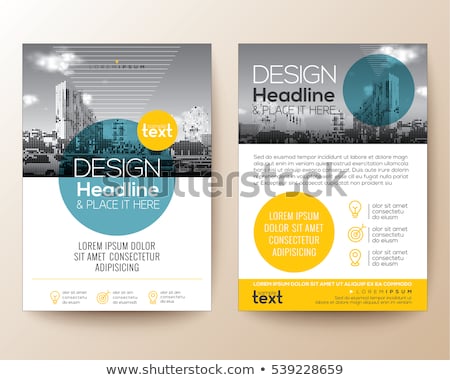 Foto stock: Blue Brochure Flyer Design Template With Geometric Shapes