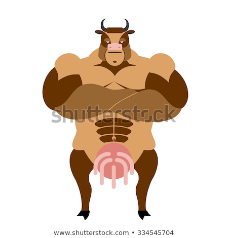 ストックフォト: Strong Cow On Steroids Beast Of Anabolics Farm Animal With Big