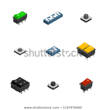 Stockfoto: Set Of Different Electronic Components In 3d Vector Illustration