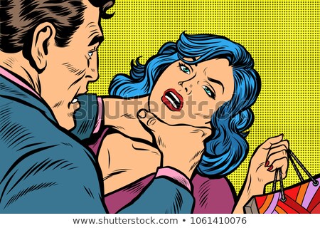 Foto stock: Scandal And Domestic Violence A Woman Came With Purchases From