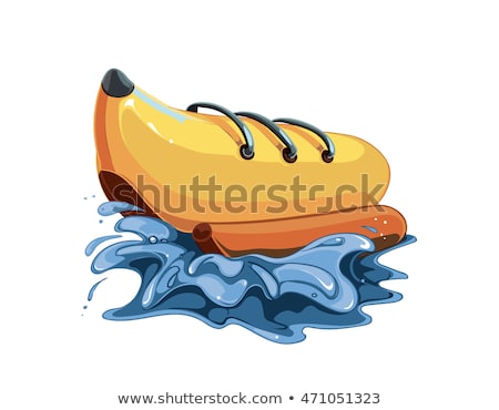 Foto d'archivio: Banana Inflatable Boat For Water Amusement Vector Illustration