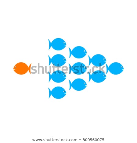 Foto stock: Courage To Be Different Risk Taker Fish Icon