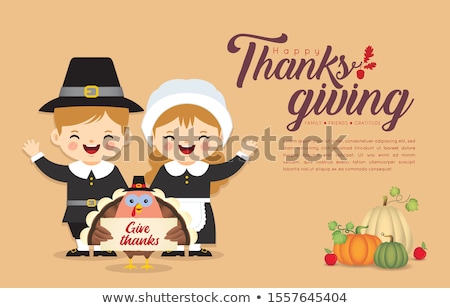 Foto stock: Cartoon Pilgrim Sign