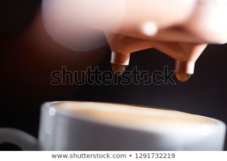 Macro Photo Of A Cup Of Hot Coffee From The Coffee Machine Professional Coffee Brewing Сток-фото © artjazz