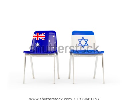 Stock photo: Two Chairs With Flags Of Australia And Israel