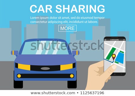 Hand With Smartphone And Car Sharing Icons ストックフォト © naum