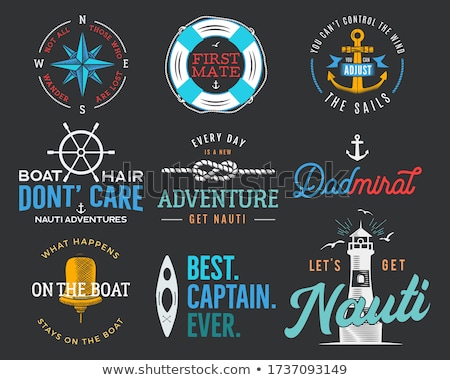 Zdjęcia stock: Nautical Vintage Prints Designs Set For T Shirts Apparel Marine Logos And Badges Retro Typography