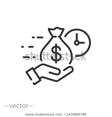 Сток-фото: Icon Of Finance Service With Clock And Dollar For Time Is Money
