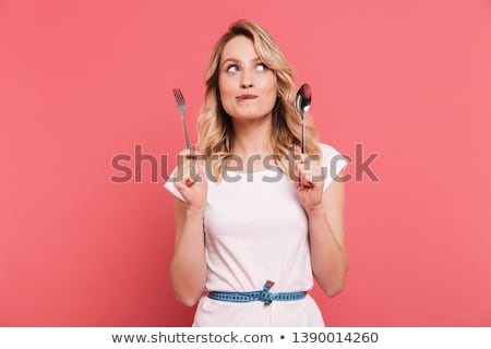 Сток-фото: Portrait Of Woman With Fork