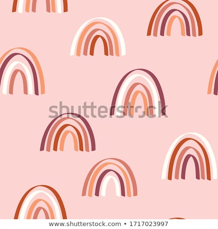 Stok fotoğraf: Seamless Pattern In Naive Style With Cute Abstract Rainbows