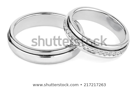 Stock fotó: Two Platinum Wedding Rings