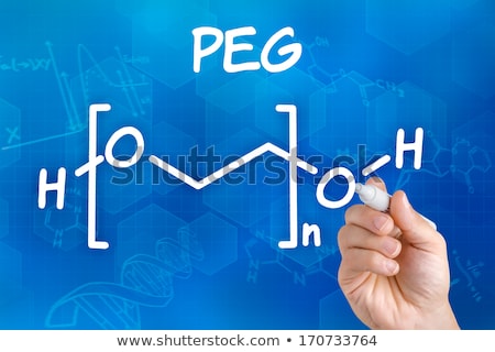 Сток-фото: Hand With Pen Drawing The Chemical Formula Of Peg