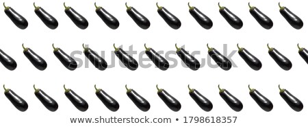 Foto d'archivio: Eggplant Or Aubergine On White Background With Title