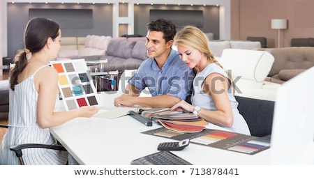 Stock foto: Family Buying Couch In Furniture Store