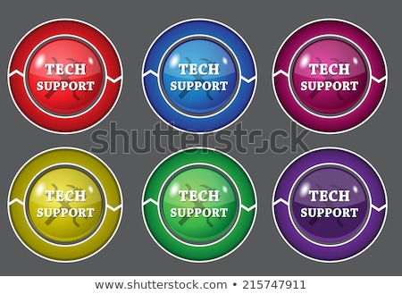 Zdjęcia stock: Free Support Blue Circular Vector Button