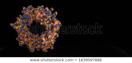 Stockfoto: Banner 3d Abstract Modern Sculpture In Bright Color