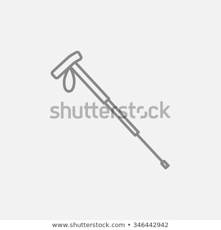 Foto stock: Hiking Pole Line Icon