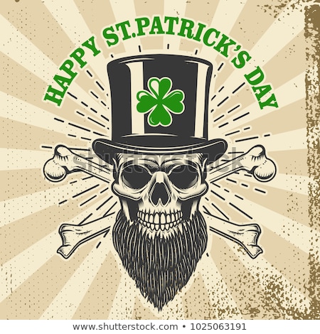 Foto stock: St Patricks Day Skull Grunge Background