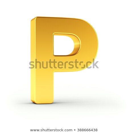 Foto d'archivio: The Letter P As A Polished Golden Object With Clipping Path