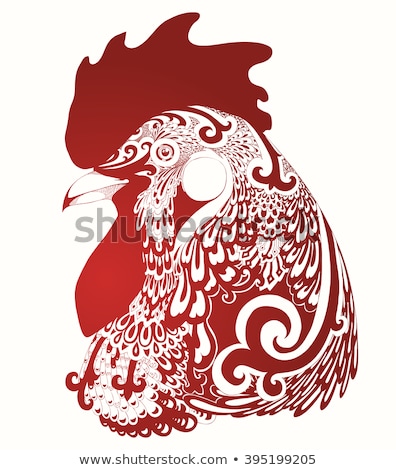 Foto stock: Rooster Bird Concept Of Chinese New Year Of The Rooster Vector Hand Drawn Sketch Illustration